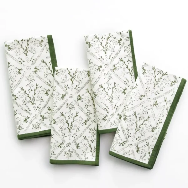Sale Pomegranate Inc India Hicks Home Sea Ferns & Domino Hunter Green Napkin | Set of 4