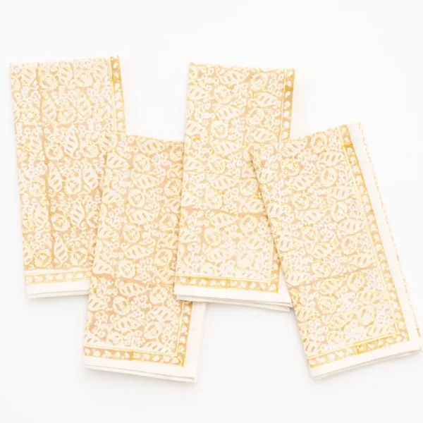 Hot Pomegranate Inc India Hicks Home Seashell Golden Napkin | Set of 4