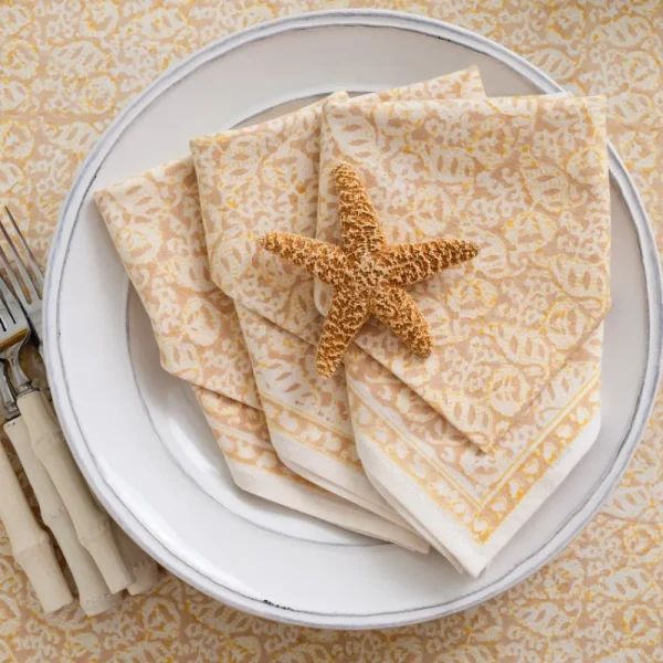 Hot Pomegranate Inc India Hicks Home Seashell Golden Napkin | Set of 4