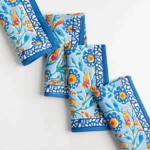 Online Pomegranate Inc Iznik Blue Napkin | Set of 4