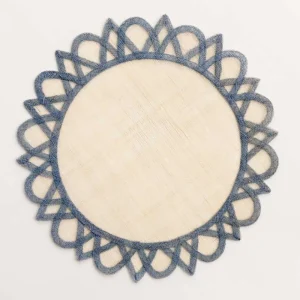 Discount Pomegranate Inc Light blue natural fiber placemats | Set 4
