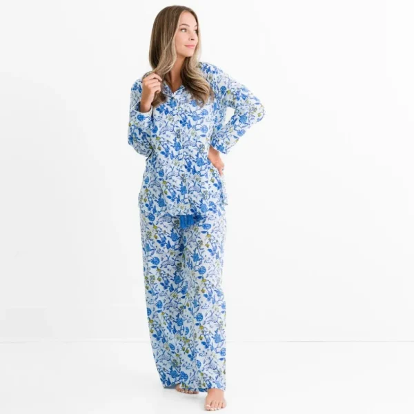 Best Pomegranate Inc Mila Floral Blue Pajama Top