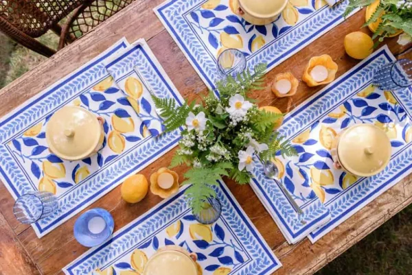 Hot Pomegranate Inc Mod Lemon Placemats | Set of 4