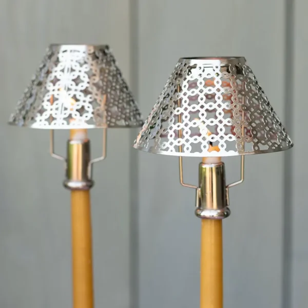 New Pomegranate Inc Modern Candlestick and Cutwork Shade | Set of 2