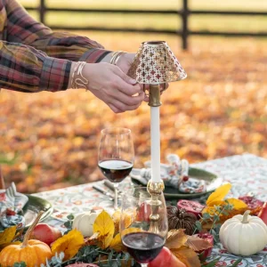 New Pomegranate Inc Modern Candlestick and Cutwork Shade | Set of 2