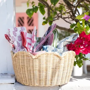 Clearance Pomegranate Inc Natural Wicker Scalloped Bowl