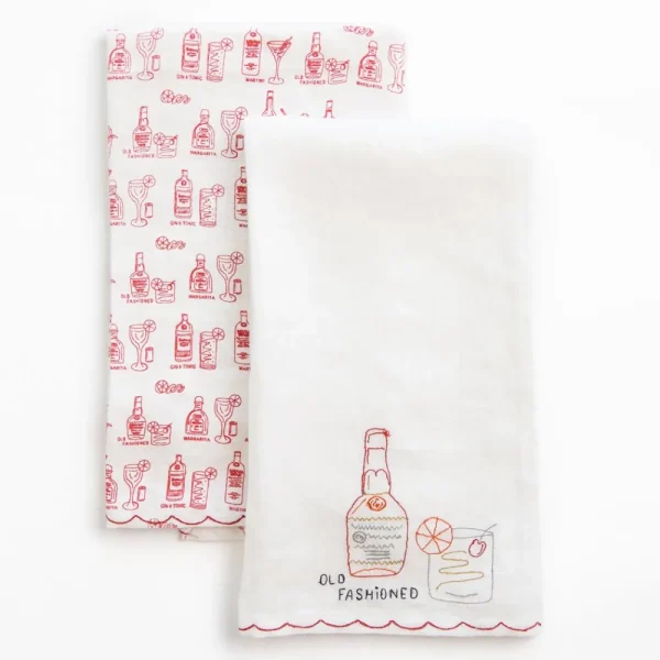Discount Pomegranate Inc Old Fashioned Linen Tea Towels