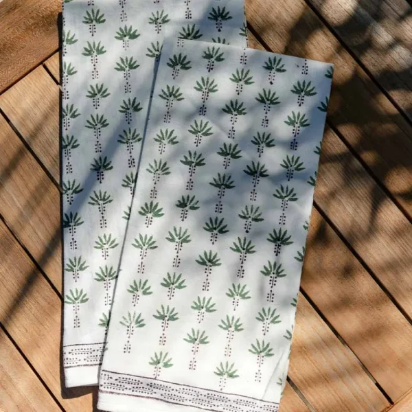 Sale Pomegranate Inc Palm Tree Dot Green Tea Towels | Set of 2