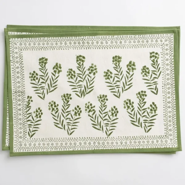 Outlet Pomegranate Inc Phlox Green Placemat | Set of 4