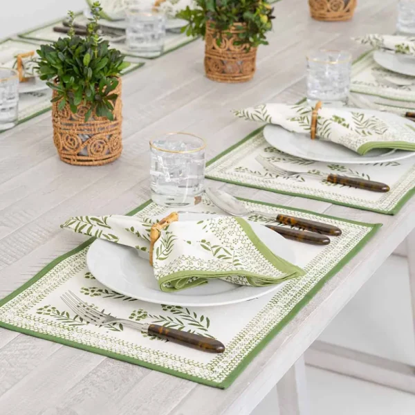 Outlet Pomegranate Inc Phlox Green Placemat | Set of 4