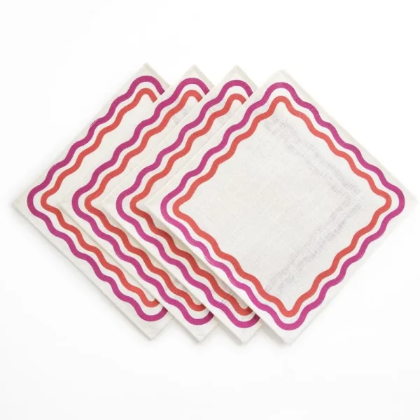 Sale Pomegranate Inc Pink Square Wave Placemat | Set of 4