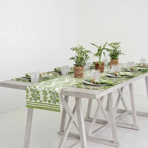 Online Pomegranate Inc Pom Bells Green Table Runner
