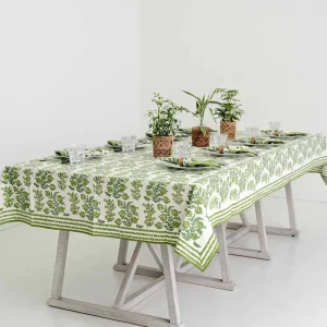 Hot Pomegranate Inc Pom Bells Green Tablecloth