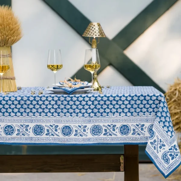 Hot Pomegranate Inc Pom Buti Denim Tablecloth