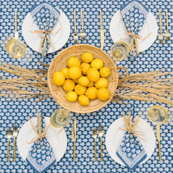 Hot Pomegranate Inc Pom Buti Denim Tablecloth