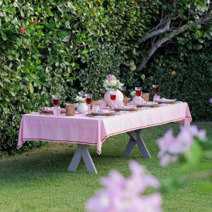 Outlet Pomegranate Inc Pom Buti Pink Tablecloth
