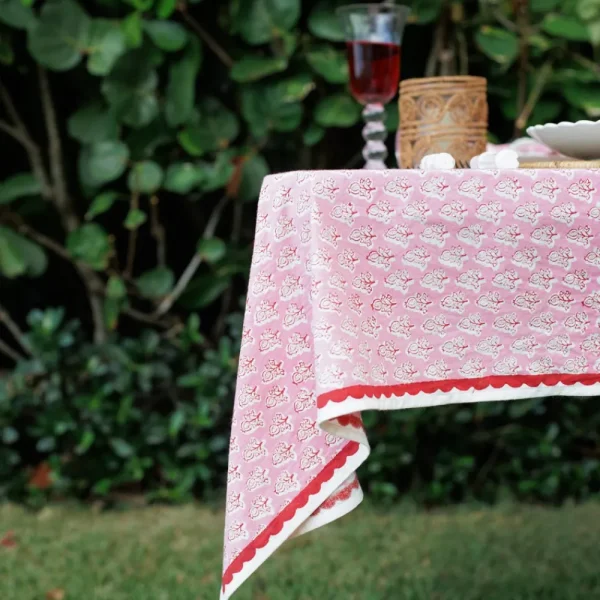 Outlet Pomegranate Inc Pom Buti Pink Tablecloth