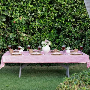 Outlet Pomegranate Inc Pom Buti Pink Tablecloth