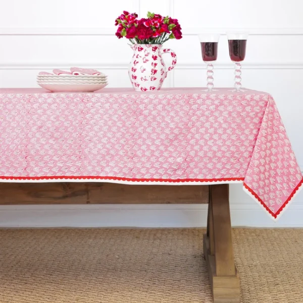 Outlet Pomegranate Inc Pom Buti Pink Tablecloth
