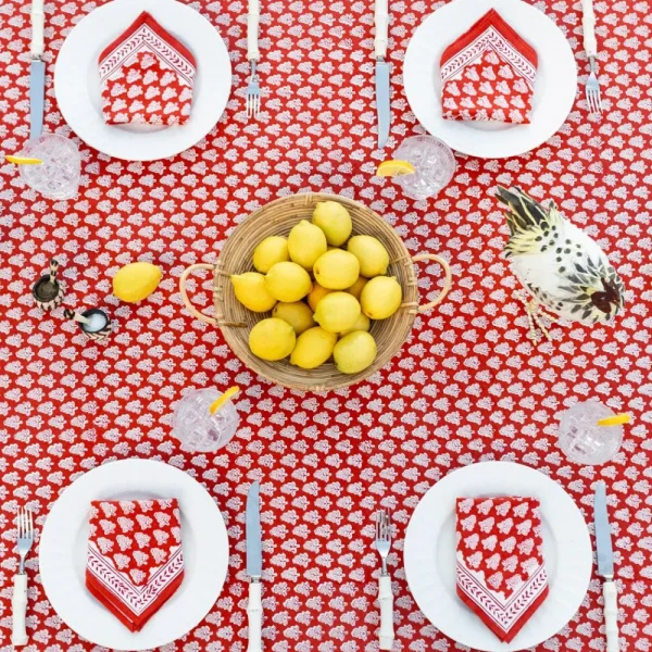 Fashion Pomegranate Inc Pom Buti Red Napkin | Set of 4