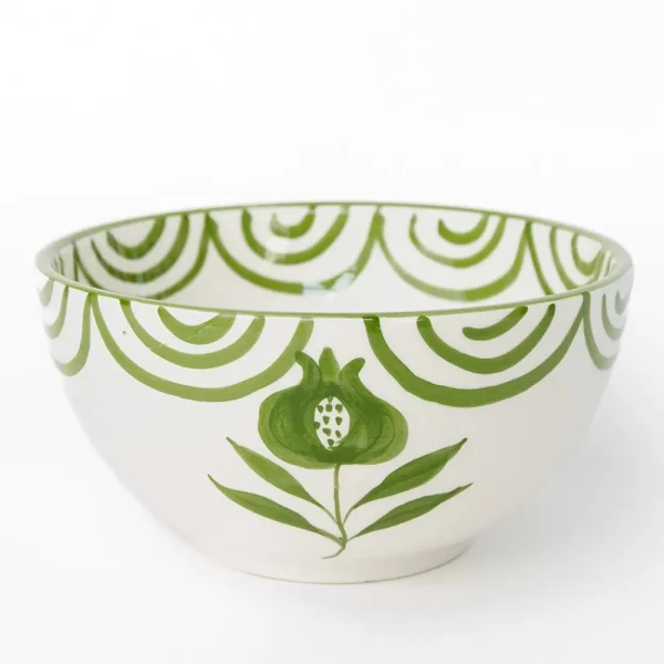 Hot Pomegranate Inc Pomegranate Crest Green Bowl | Set of 2