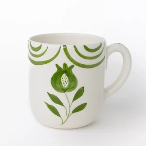 New Pomegranate Inc Pomegranate Crest Green Mug | Set of 2