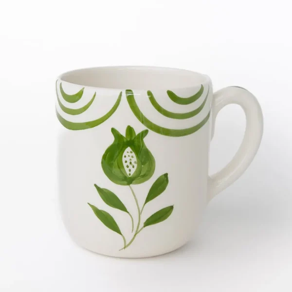 New Pomegranate Inc Pomegranate Crest Green Mug | Set of 2