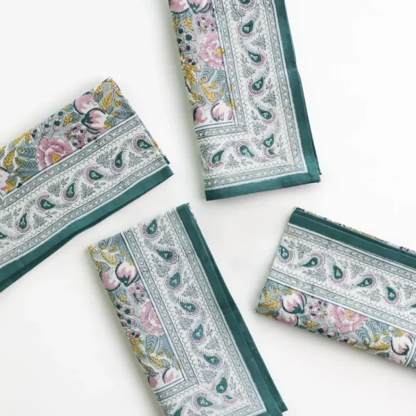 Outlet Pomegranate Inc Pomegranate Garden Teal & Lilac Napkin | Set of 4