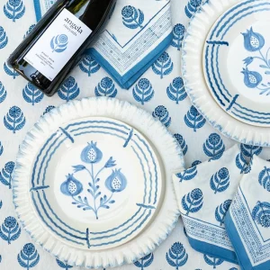 Fashion Pomegranate Inc Pomegranate Trio Sketch Cobalt Blue Salad Plate | Set of 2