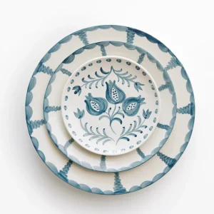 Sale Pomegranate Inc Pomegranate Trio Vine Teal Dinner Plate | Set of 2