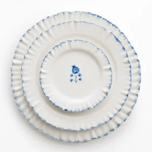 Fashion Pomegranate Inc Ruffled Cobalt Blue Appetizer Plate | Set of 4