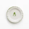 Hot Pomegranate Inc Ruffled Green Appetizer Plate | Set of 4