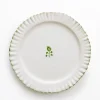 Fashion Pomegranate Inc Ruffled Green Dinner Plate | Set of 2
