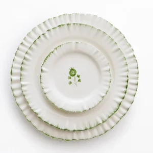 Online Pomegranate Inc Ruffled Green Salad Plate | Set of 2