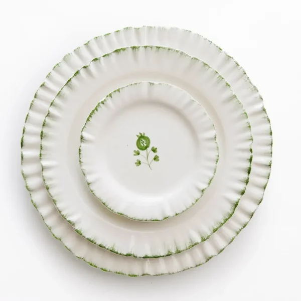 Online Pomegranate Inc Ruffled Green Salad Plate | Set of 2