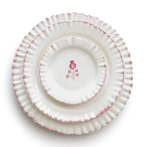 Discount Pomegranate Inc Ruffled Rose Salad Plate | Set of 2