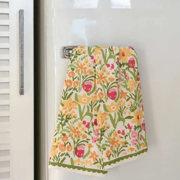 Sale Pomegranate Inc 70s Flower Tea Towels