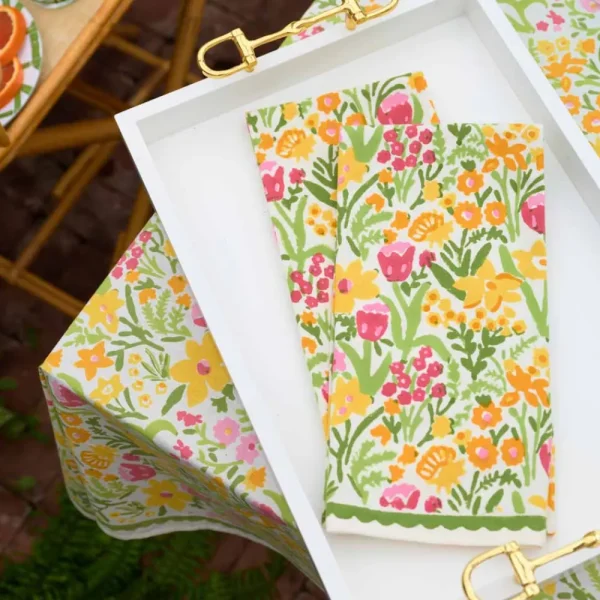 Sale Pomegranate Inc 70s Flower Tea Towels
