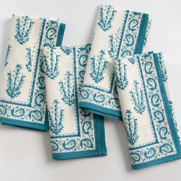 Outlet Pomegranate Inc Sagar Aqua Napkin | Set of 4