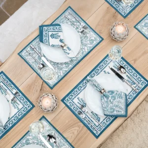 Best Pomegranate Inc Sagar Aqua Placemat | Set of 4