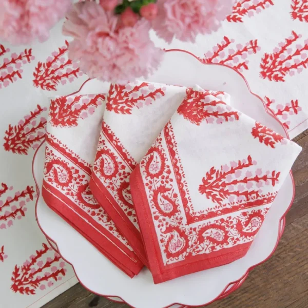 Hot Pomegranate Inc Sagar Red & Pink Napkin | Set of 4