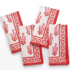 Hot Pomegranate Inc Sagar Red & Pink Napkin | Set of 4