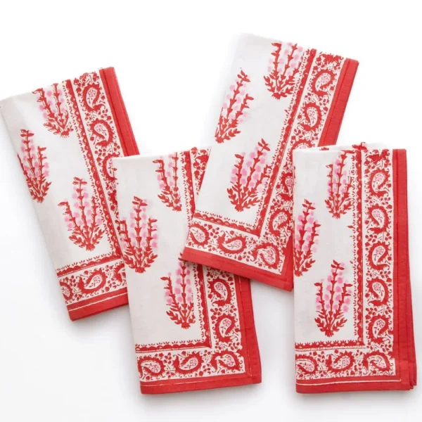 Hot Pomegranate Inc Sagar Red & Pink Napkin | Set of 4