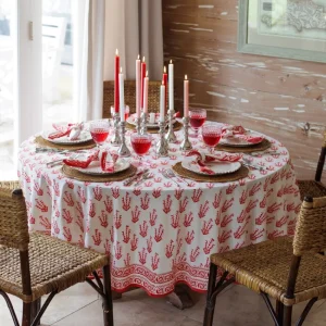Hot Pomegranate Inc Sagar Red & Pink Tablecloth