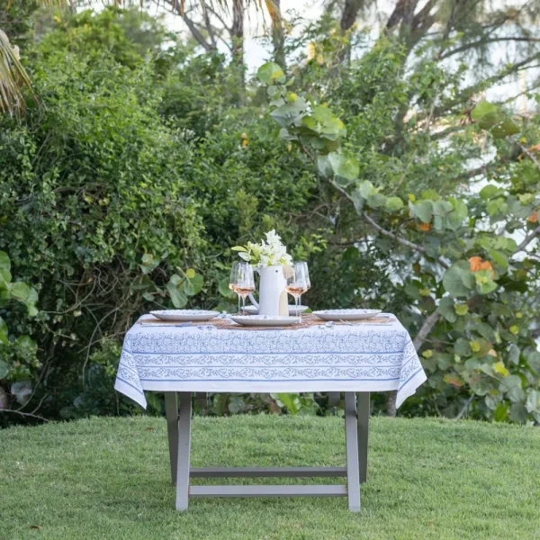 Online Pomegranate Inc Tapestry Blue Tablecloth