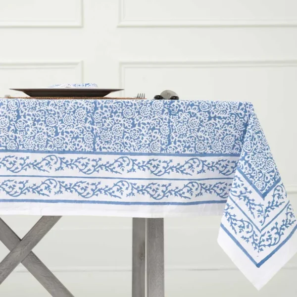 Online Pomegranate Inc Tapestry Blue Tablecloth