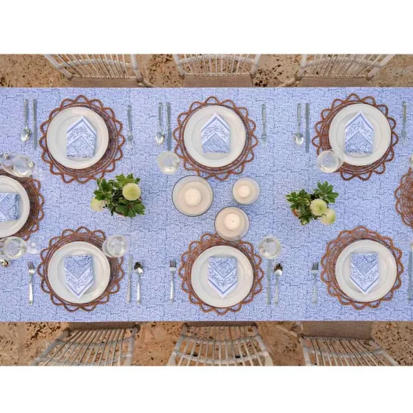 Online Pomegranate Inc Tapestry Blue Tablecloth