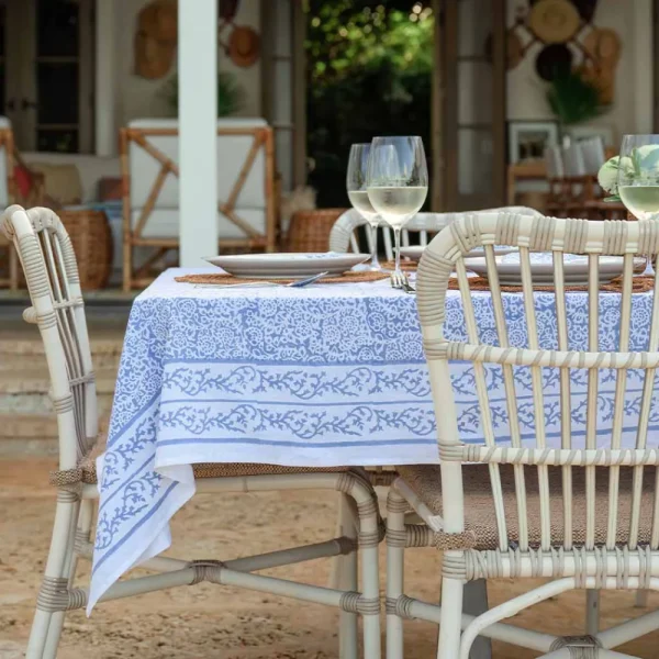 Online Pomegranate Inc Tapestry Blue Tablecloth
