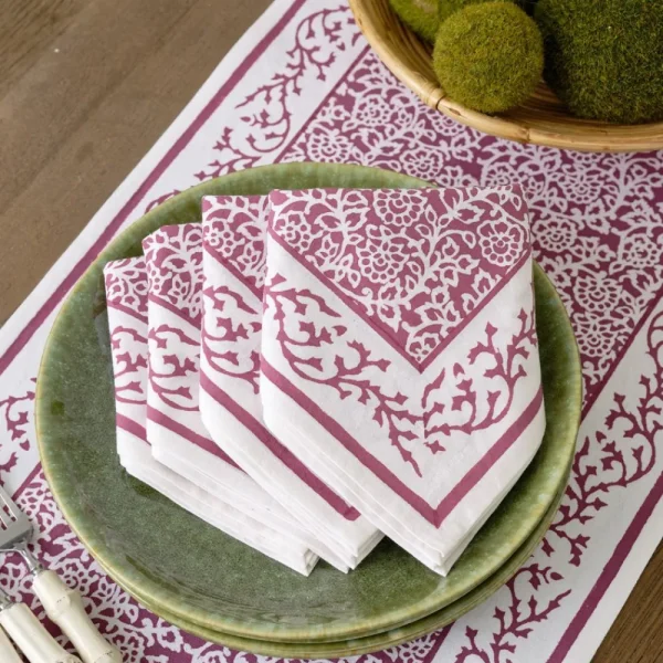 New Pomegranate Inc Tapestry Eggplant Napkin | Set of 4
