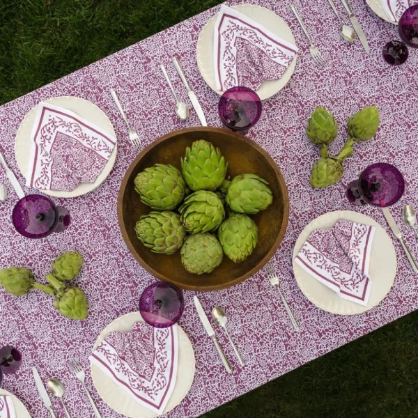 New Pomegranate Inc Tapestry Eggplant Napkin | Set of 4
